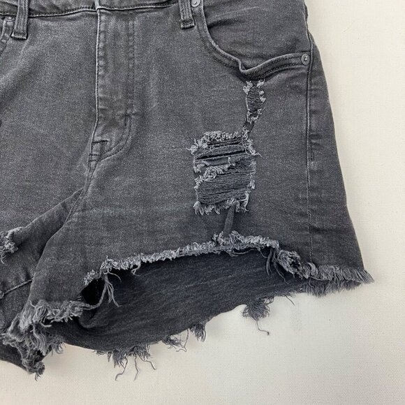 Aeropostale Cut Off Distressed High Rise Denim Shorts Black Womens Size 12 - Picture 5 of 10